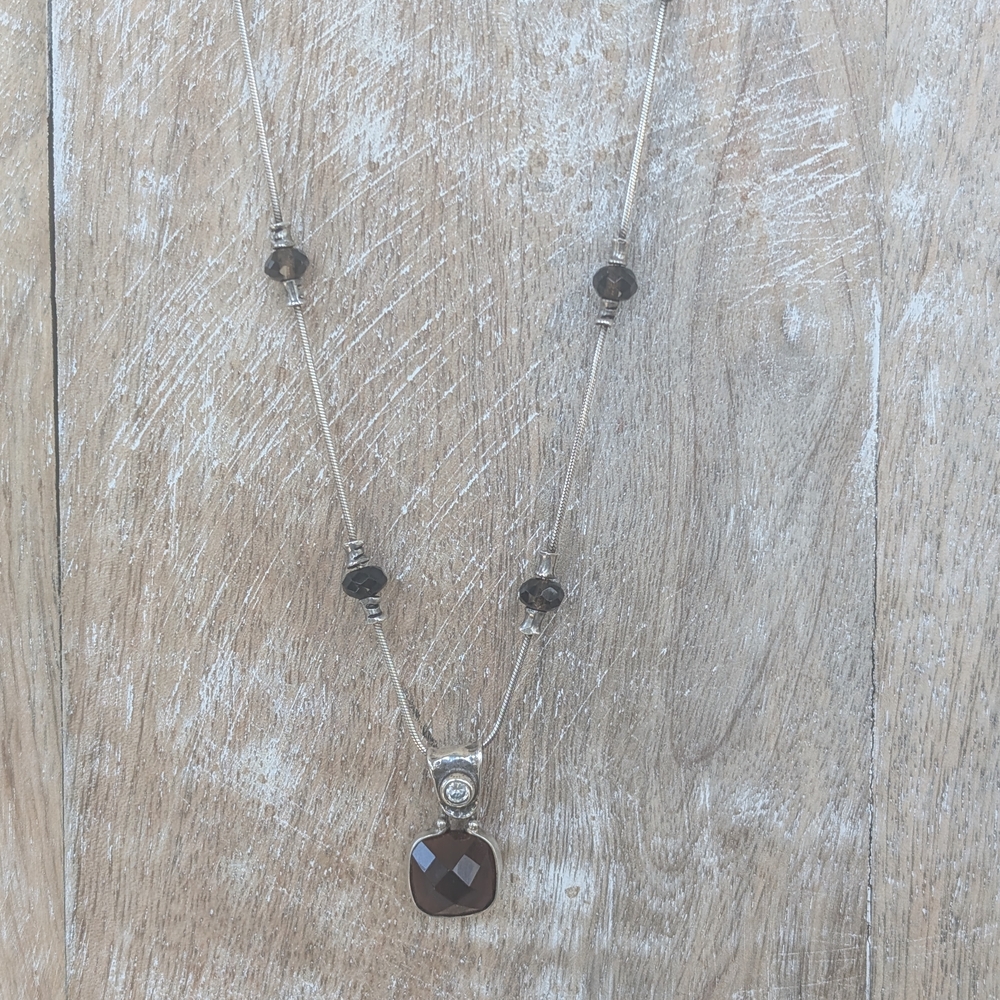 Silpata Smoky Topaz And Sterling Silver Necklace - Picture 8 of 10